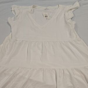 Socialite White Flutter Sleeve Dress